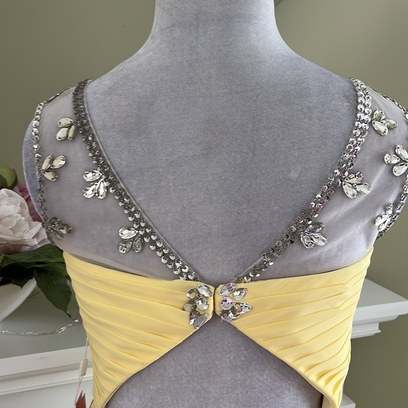 Babyonline Jeweled Lemon Yellow Prom Mini Dress NWT - Picture 10 of 14